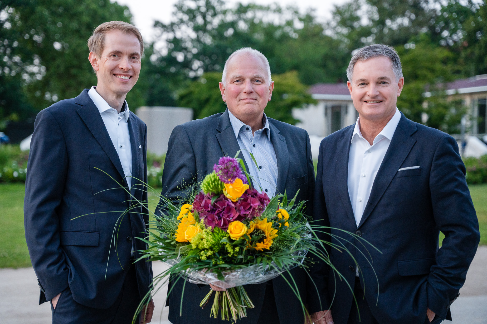Matthias Smit (Vorstand), Uwe Deppe (ehemaliges Mitglied des Aufsichtsrates) und Matthias Krude (Vorstandssprecher)